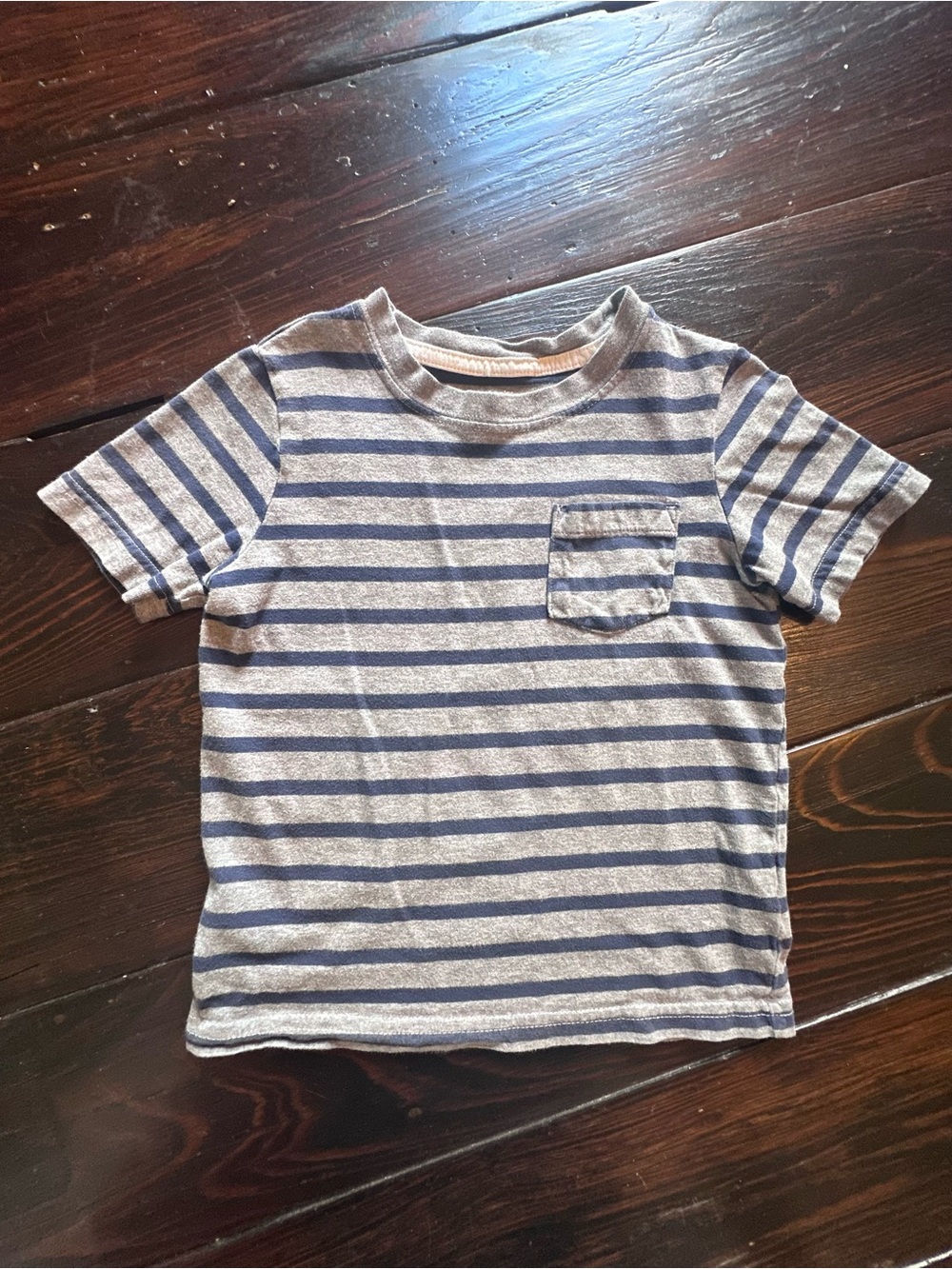 Carter’s Striped Cotton Blue & Gray Pocket Tee for Kids